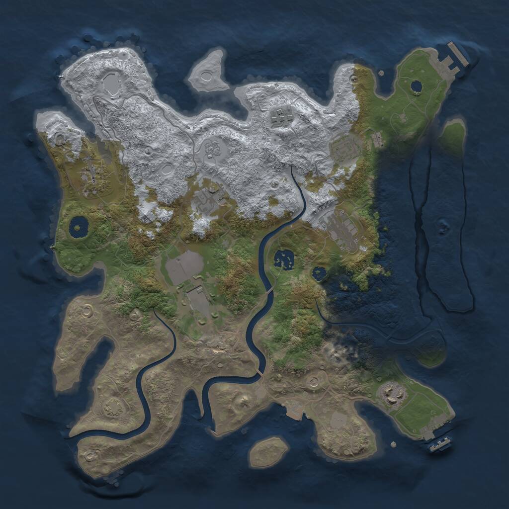 Rust Map: Procedural Map, Size: 3600, Seed: 79321747, 14 Monuments