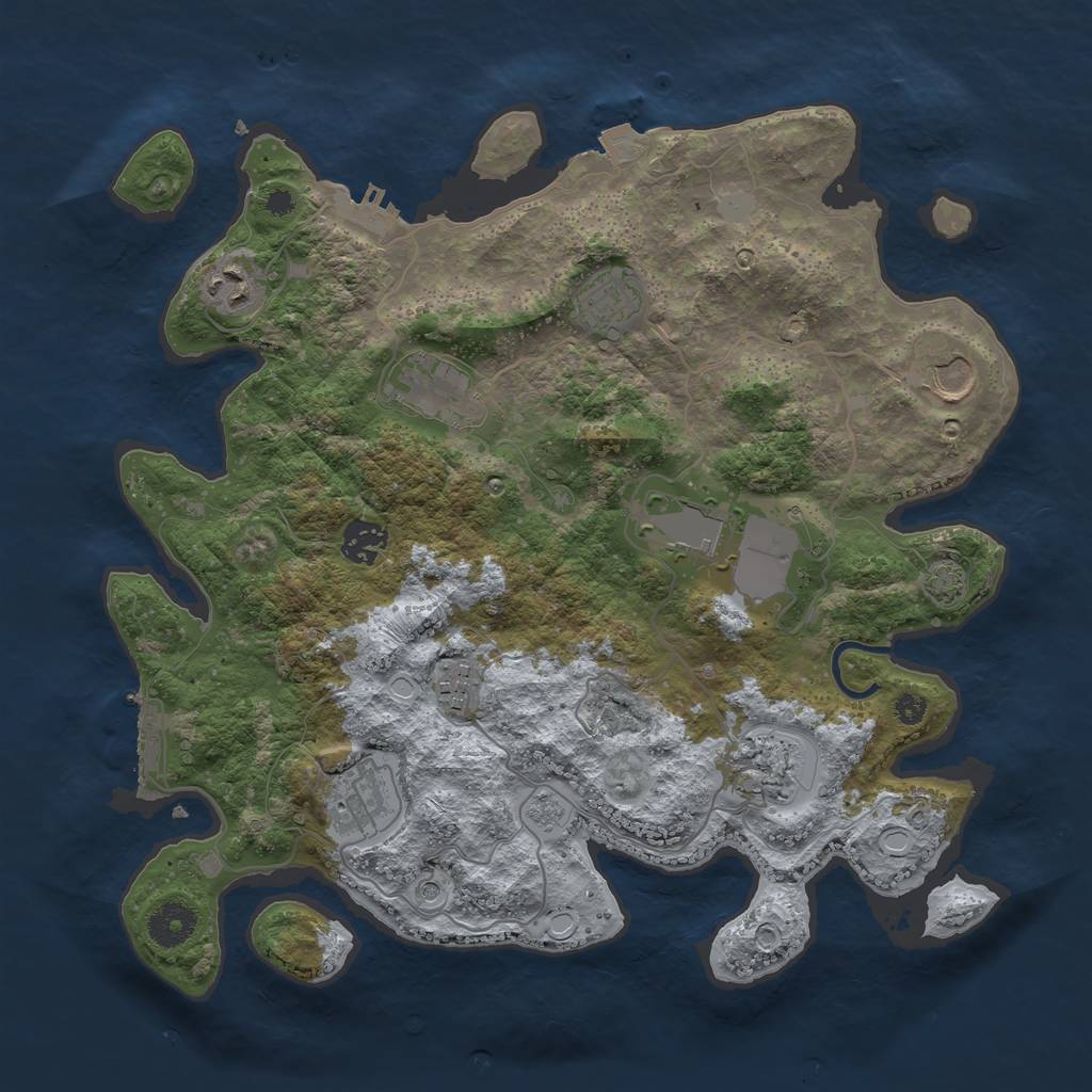 Rust Map: Procedural Map, Size: 3600, Seed: 89196594, 17 Monuments