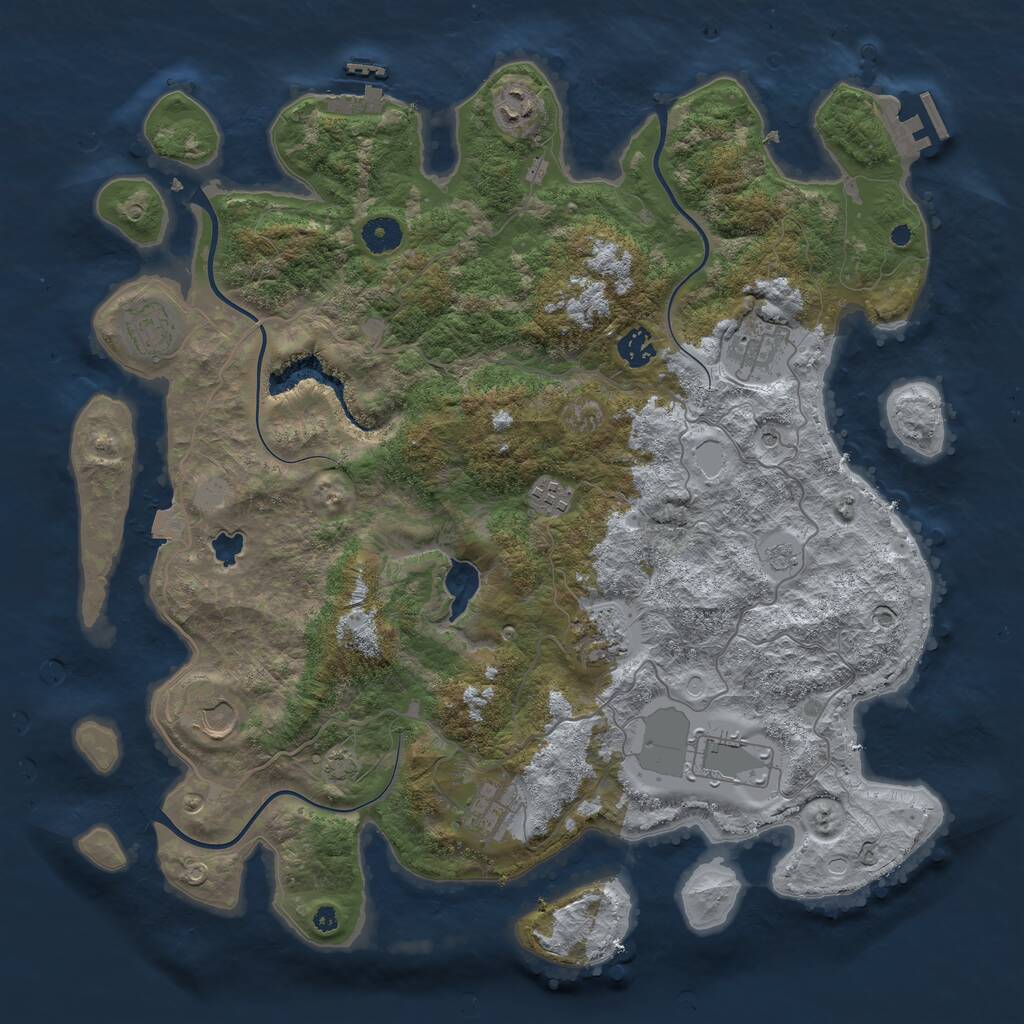 Rust Map: Procedural Map, Size: 4100, Seed: 2148802, 15 Monuments