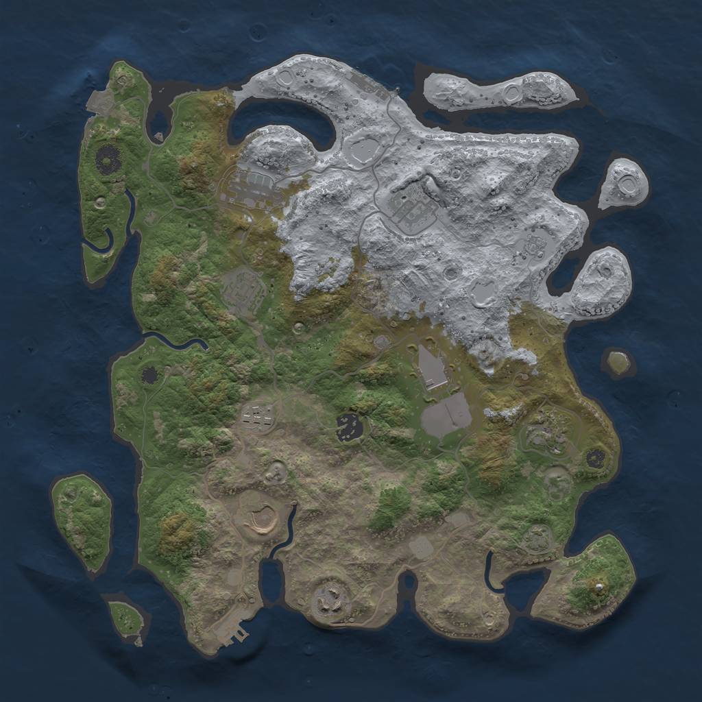 Rust Map: Procedural Map, Size: 3700, Seed: 147932873, 16 Monuments