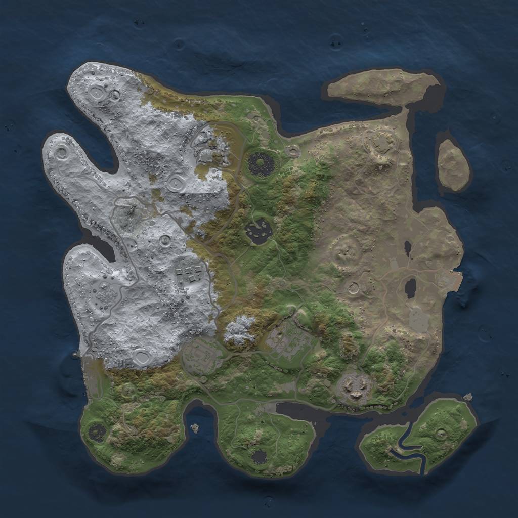 Rust Map: Procedural Map, Size: 3000, Seed: 79232, 13 Monuments
