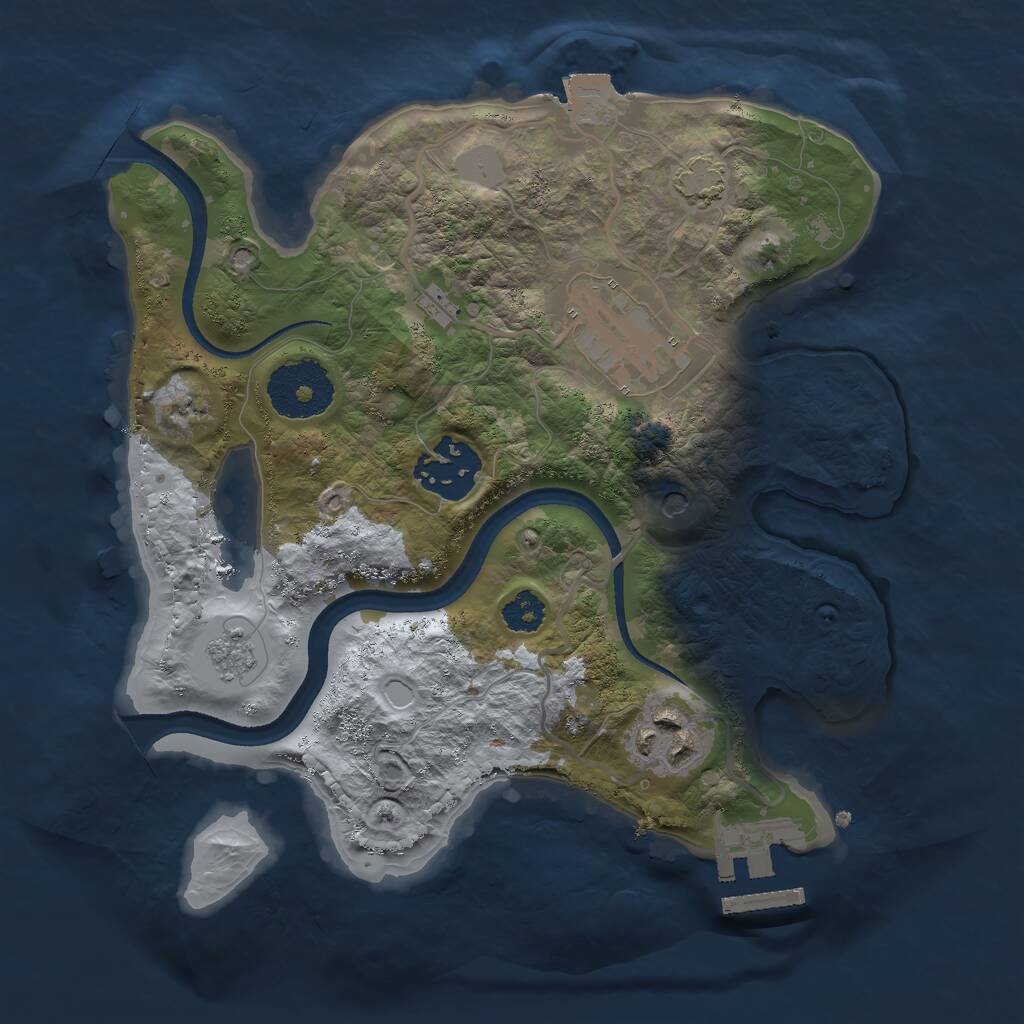 Rust Map: Procedural Map, Size: 2500, Seed: 4367, 8 Monuments