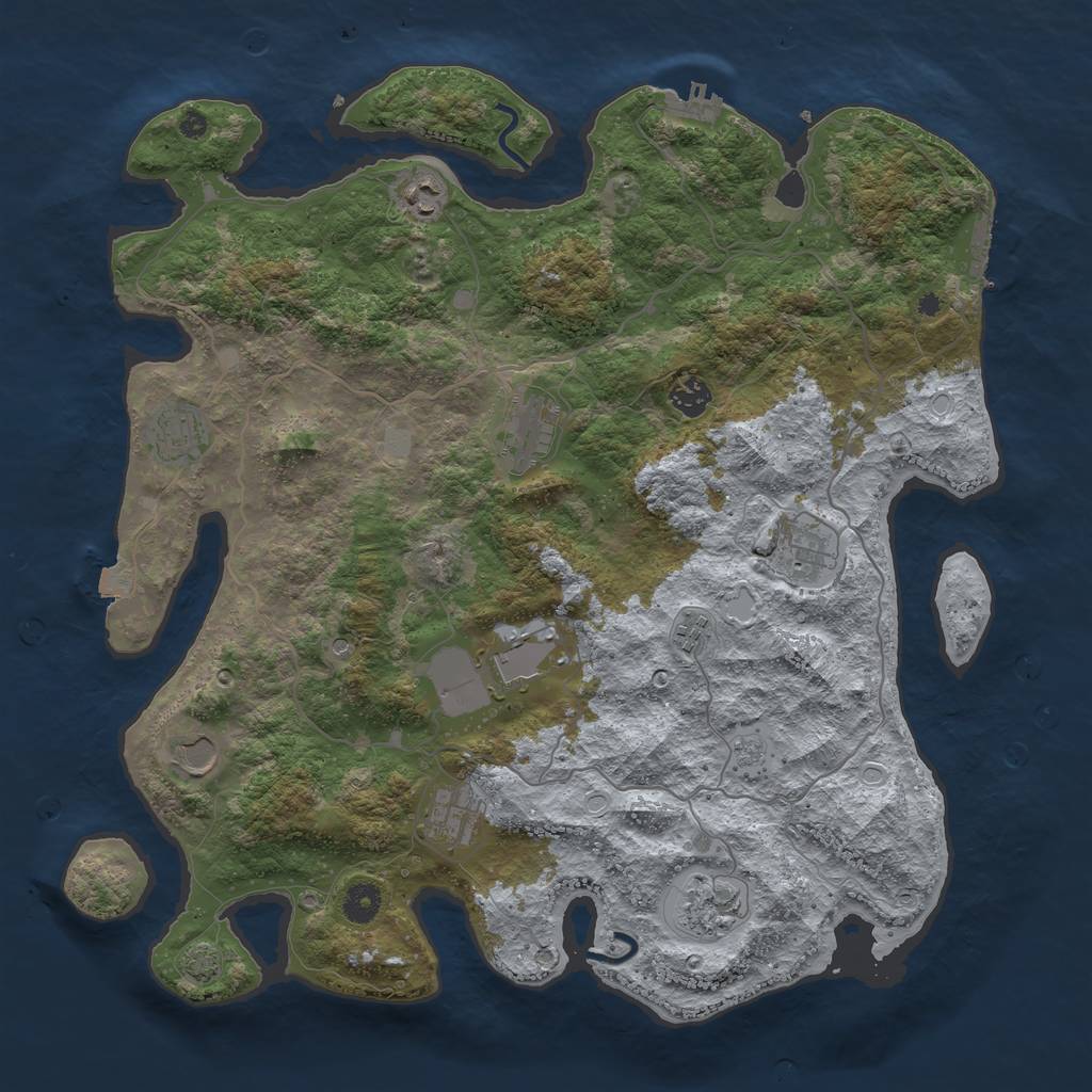 Rust Map: Procedural Map, Size: 4200, Seed: 1994988157, 18 Monuments