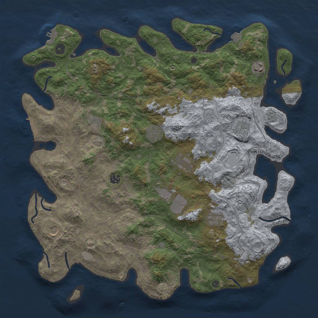 Rust Map: Procedural Map, Size: 4550, Seed: 1665777555, 18 Monuments