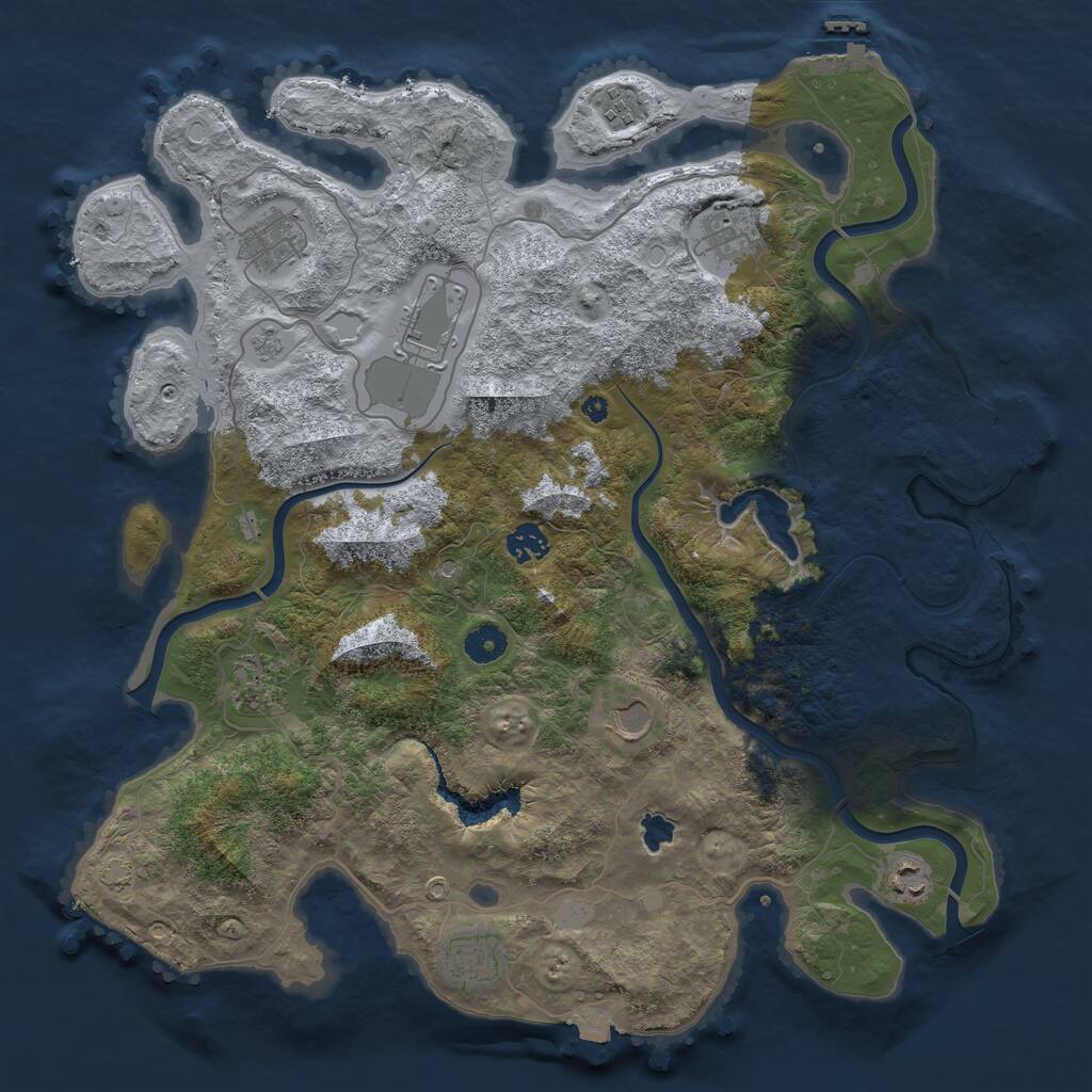 Rust Map: Procedural Map, Size: 4100, Seed: 12520763, 15 Monuments