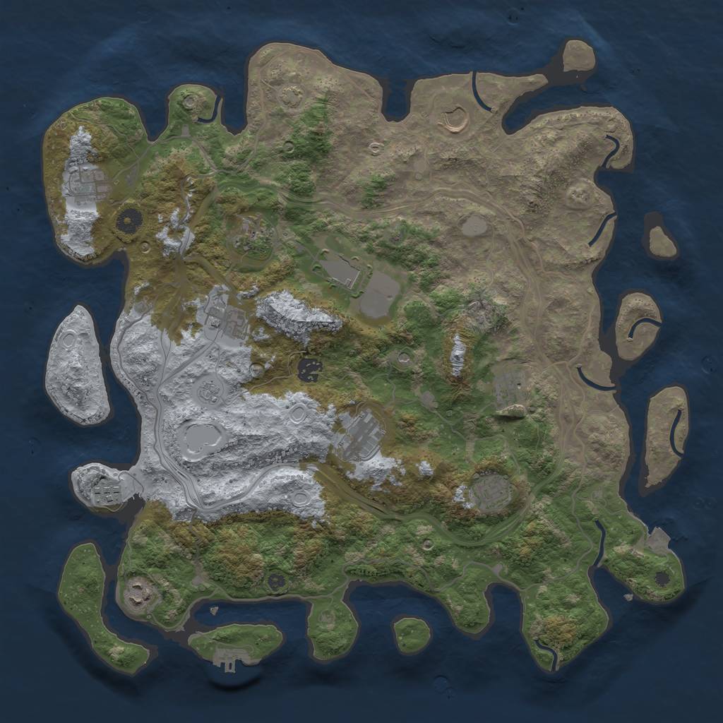 Rust Map: Procedural Map, Size: 4250, Seed: 73512025, 18 Monuments
