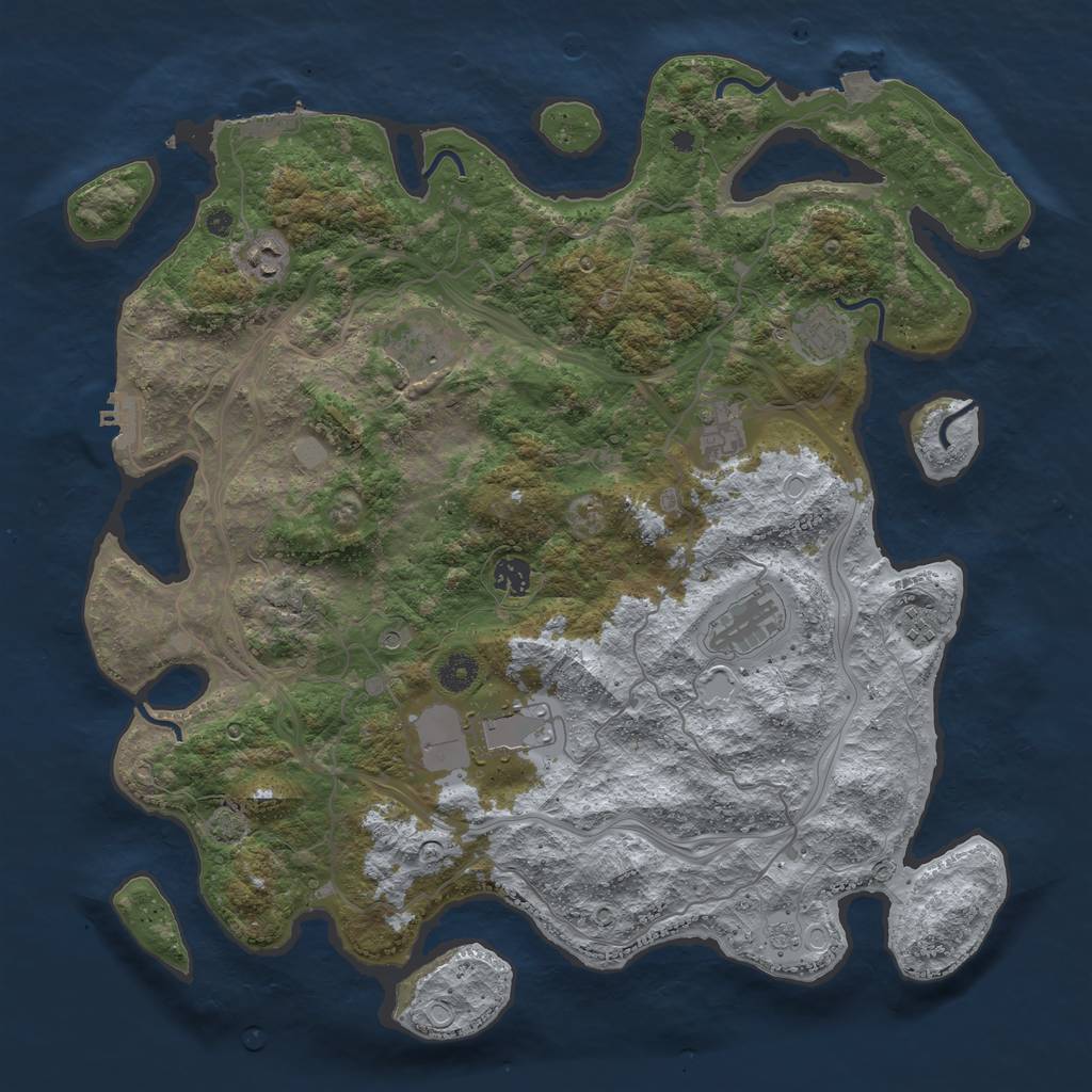 Rust Map: Procedural Map, Size: 4250, Seed: 38863677, 16 Monuments