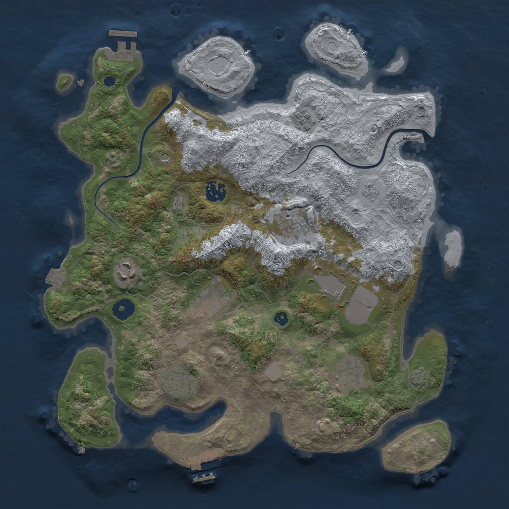 Rust Map: Procedural Map, Size: 3650, Seed: 80581654, 14 Monuments