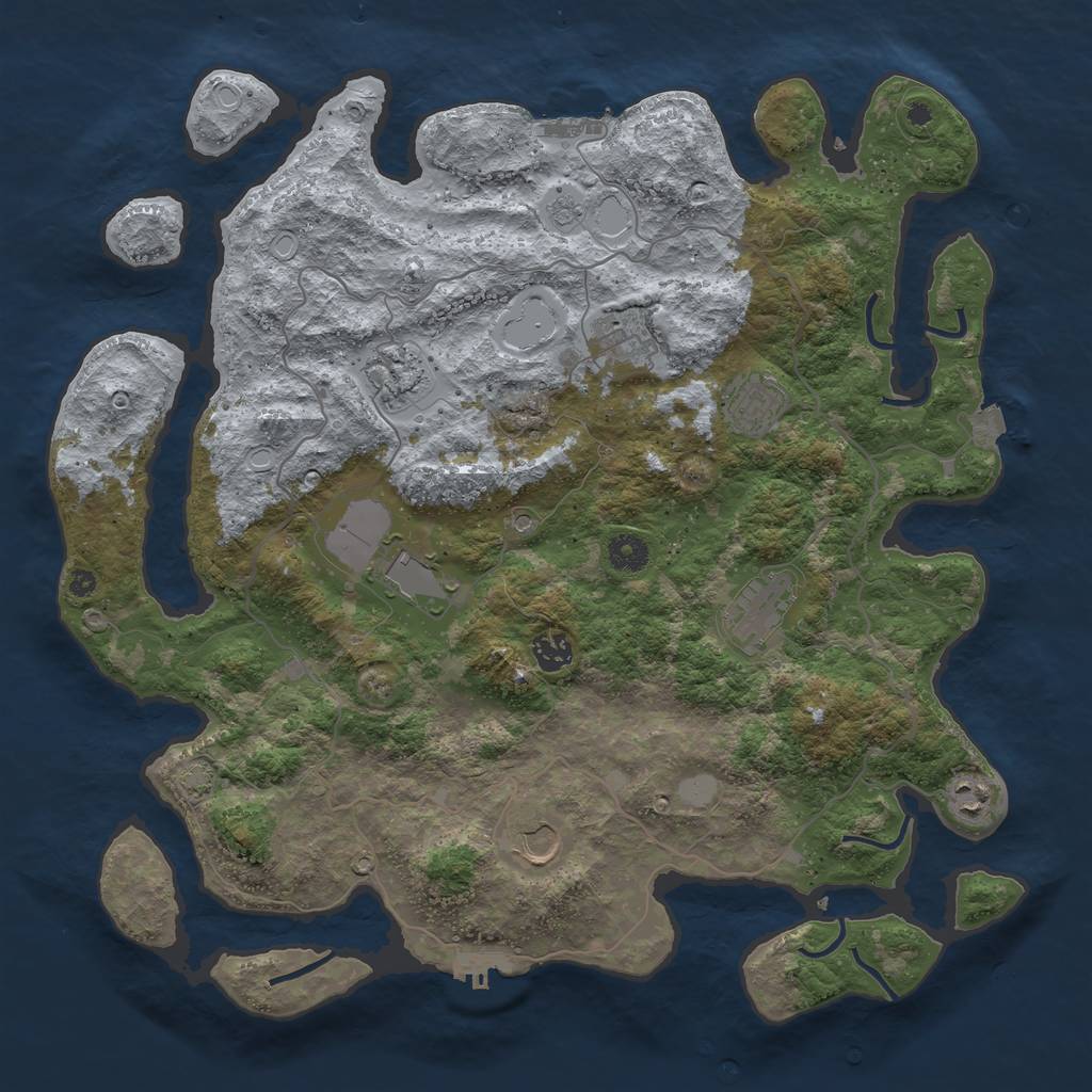 Rust Map: Procedural Map, Size: 4100, Seed: 70545187, 16 Monuments