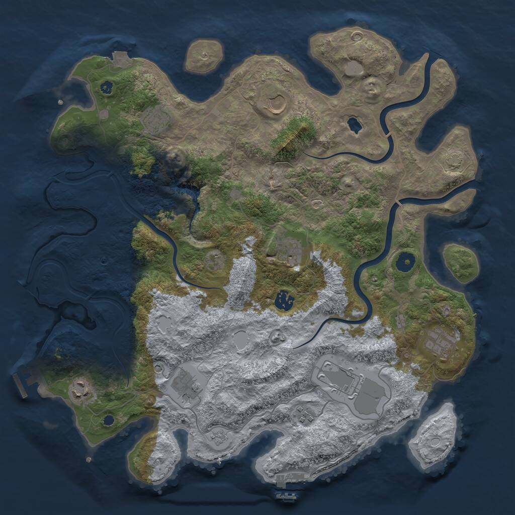 Rust Map: Procedural Map, Size: 4000, Seed: 898932, 15 Monuments