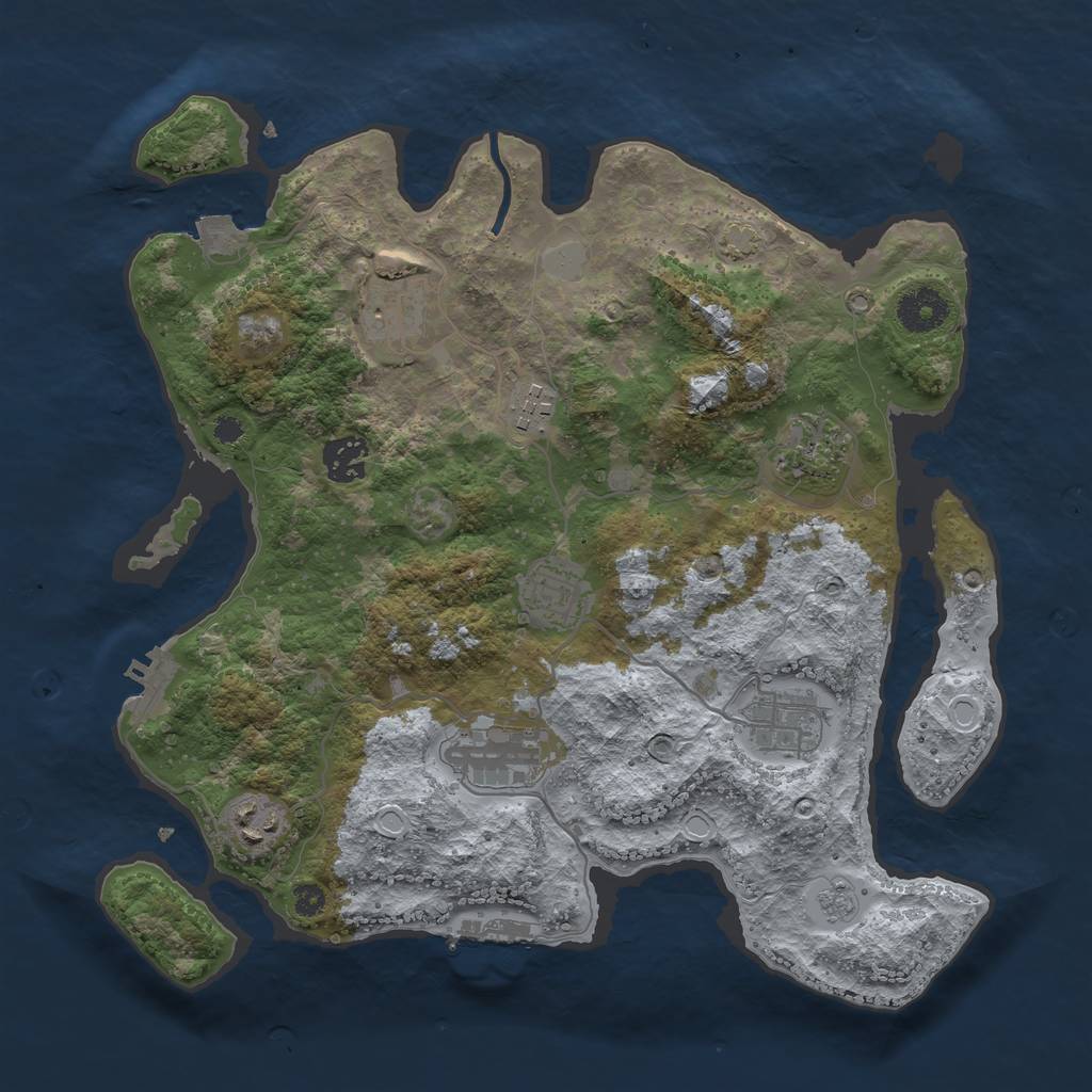 Rust Map: Procedural Map, Size: 3450, Seed: 9674764, 15 Monuments