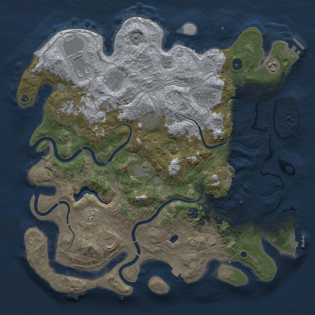Rust Map: Procedural Map, Size: 4250, Seed: 12438654, 16 Monuments