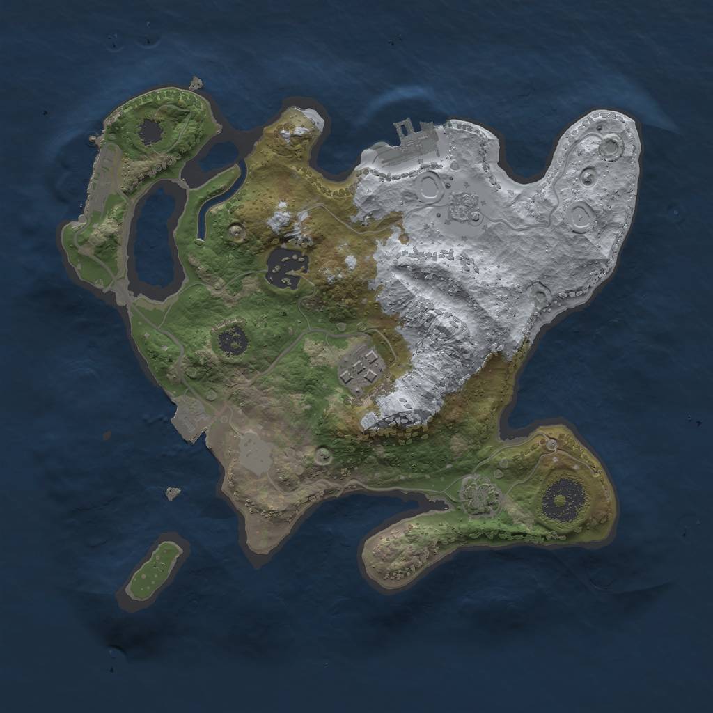 Rust Map: Procedural Map, Size: 2503, Seed: 1808127649, 9 Monuments