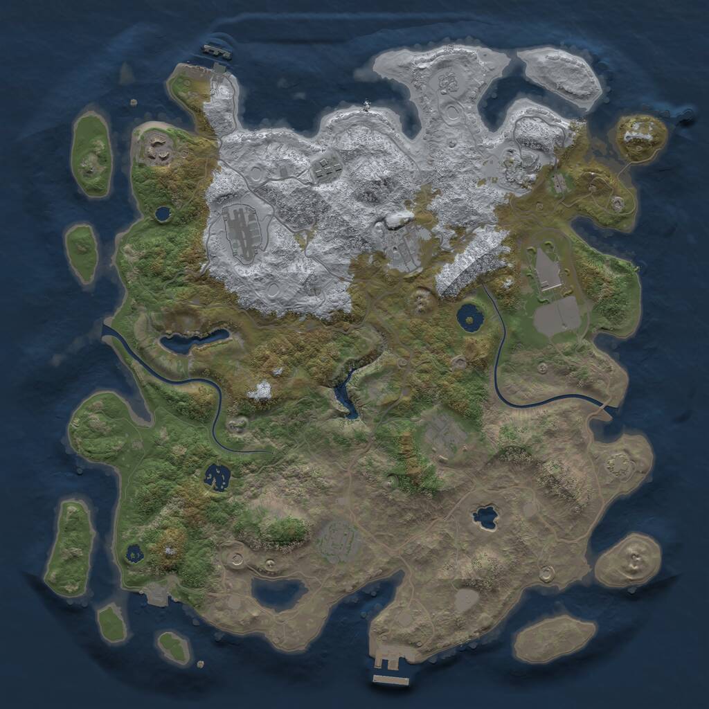 Rust Map: Procedural Map, Size: 4000, Seed: 46661173, 15 Monuments