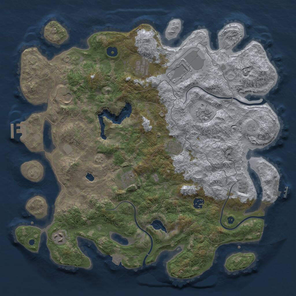 Rust Map: Procedural Map, Size: 4100, Seed: 7531213, 14 Monuments