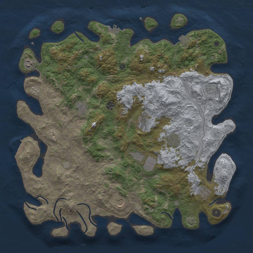 Rust Map: Procedural Map, Size: 4500, Seed: 9857345, 18 Monuments
