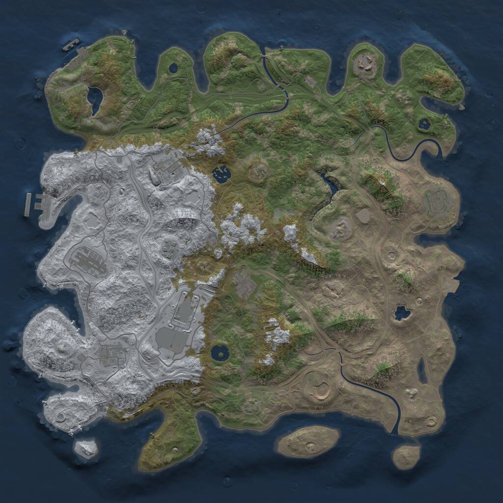 Rust Map: Procedural Map, Size: 4300, Seed: 32061796, 16 Monuments