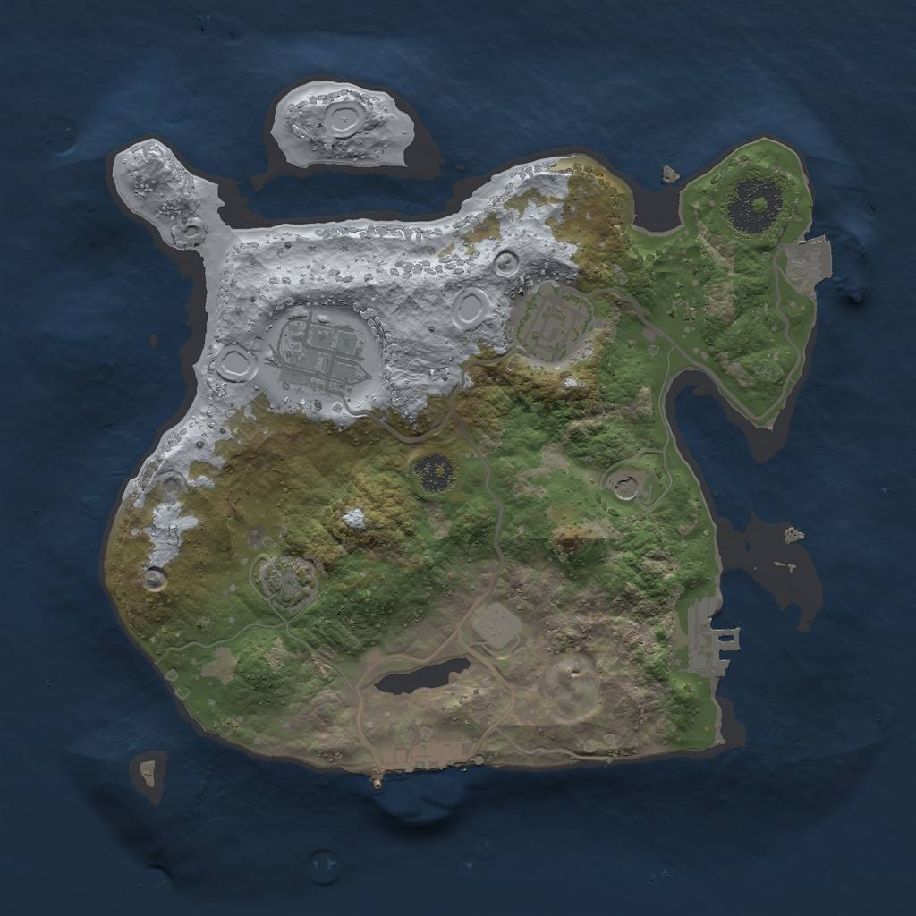 Rust Map: Procedural Map, Size: 2500, Seed: 1480839967, 9 Monuments