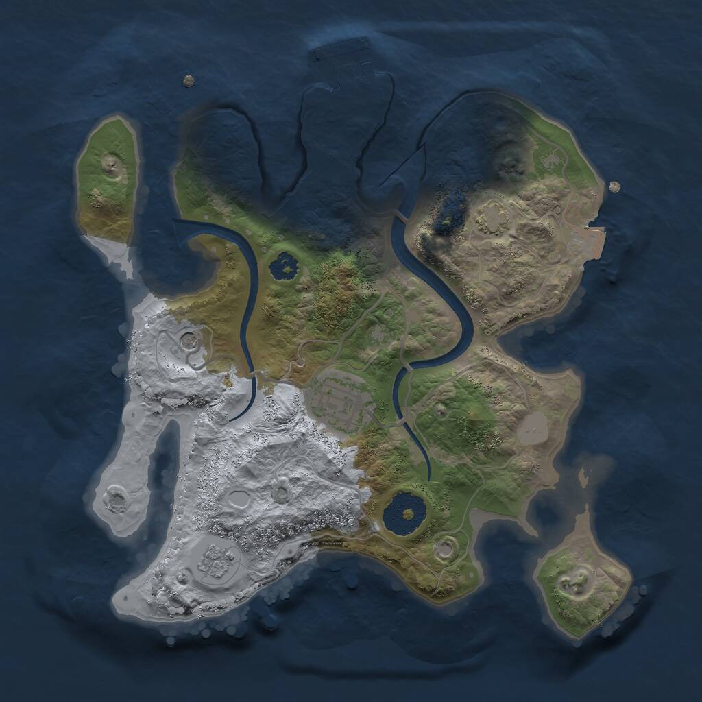 Rust Map: Procedural Map, Size: 2500, Seed: 906, 6 Monuments