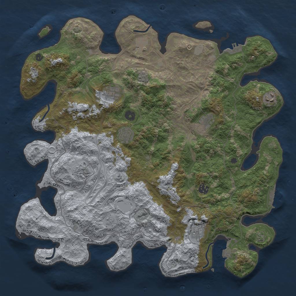 Rust Map: Procedural Map, Size: 4250, Seed: 6226333, 17 Monuments
