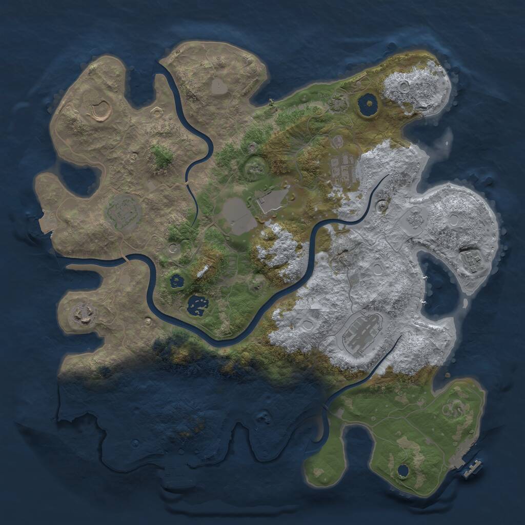 Rust Map: Procedural Map, Size: 3750, Seed: 6382519, 14 Monuments