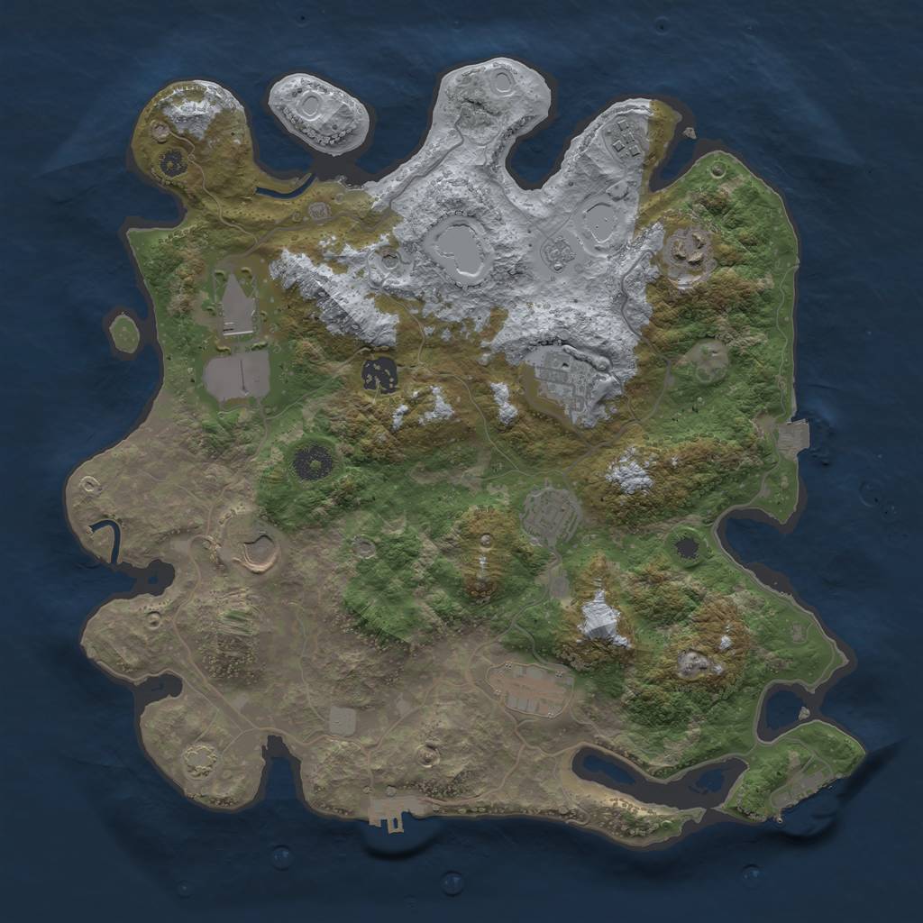 Rust Map: Procedural Map, Size: 3650, Seed: 87497962, 16 Monuments