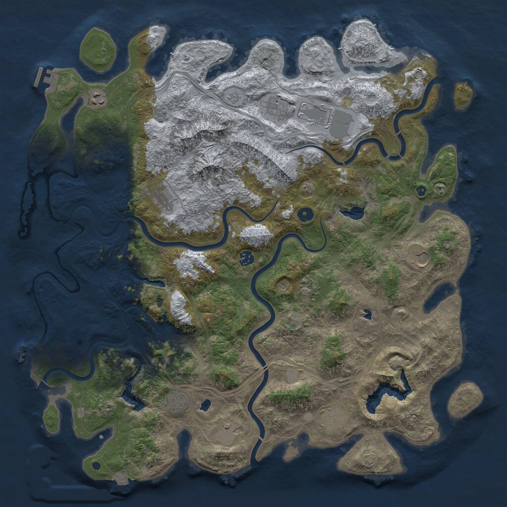 Rust Map: Procedural Map, Size: 5000, Seed: 11041974, 17 Monuments