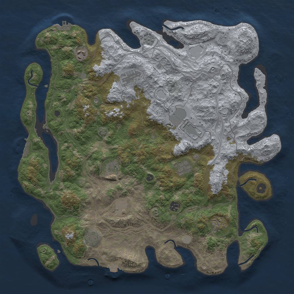 Rust Map: Procedural Map, Size: 4400, Seed: 56690987, 18 Monuments
