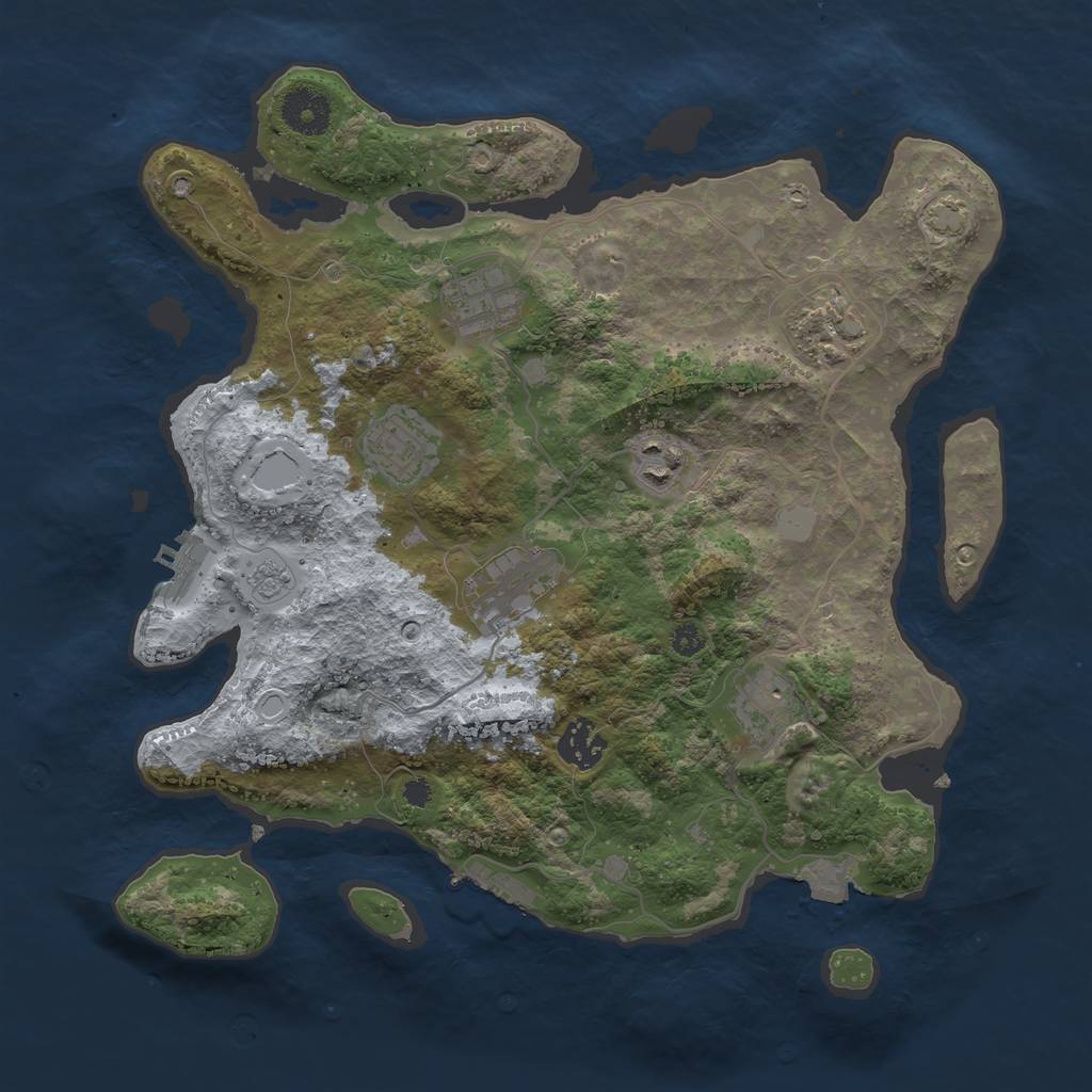 Rust Map: Procedural Map, Size: 3400, Seed: 15337470, 14 Monuments