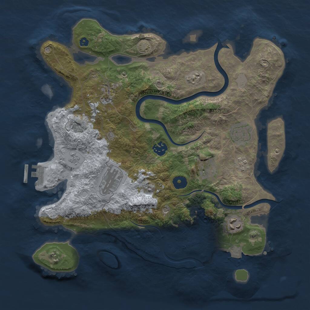 Rust Map: Procedural Map, Size: 3400, Seed: 15337470, 12 Monuments