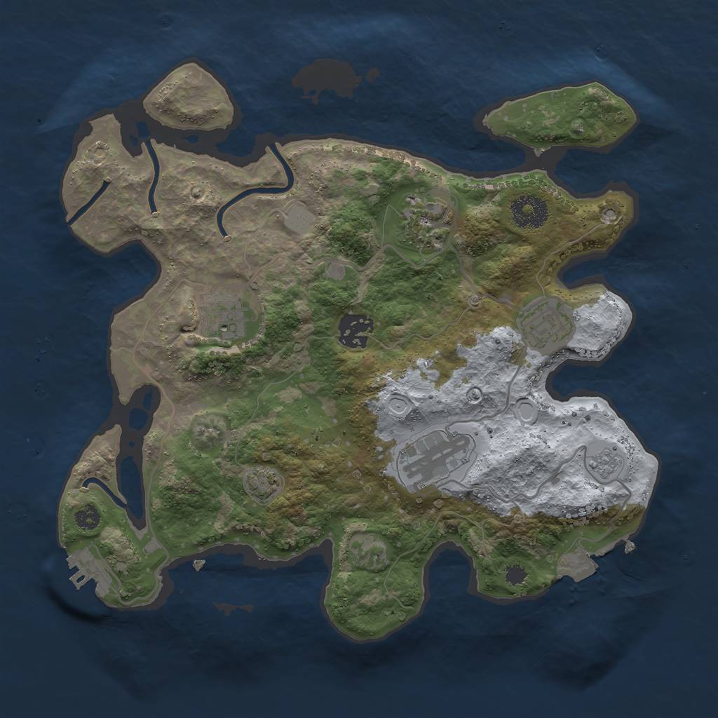 Rust Map: Procedural Map, Size: 3000, Seed: 926400786, 11 Monuments
