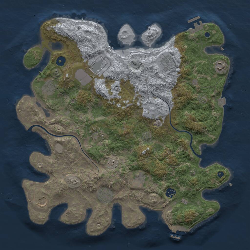 Rust Map: Procedural Map, Size: 3900, Seed: 30422151, 15 Monuments