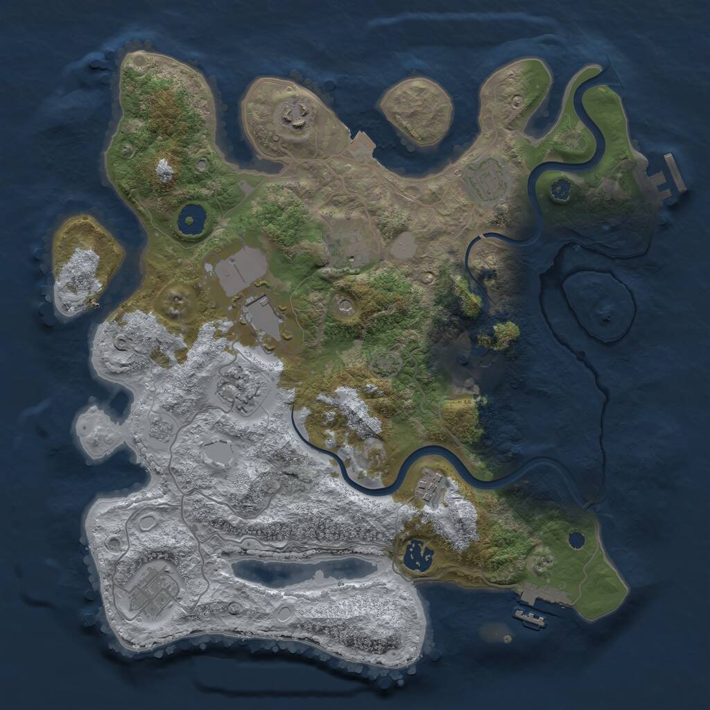 Rust Map: Procedural Map, Size: 3550, Seed: 86020506, 15 Monuments
