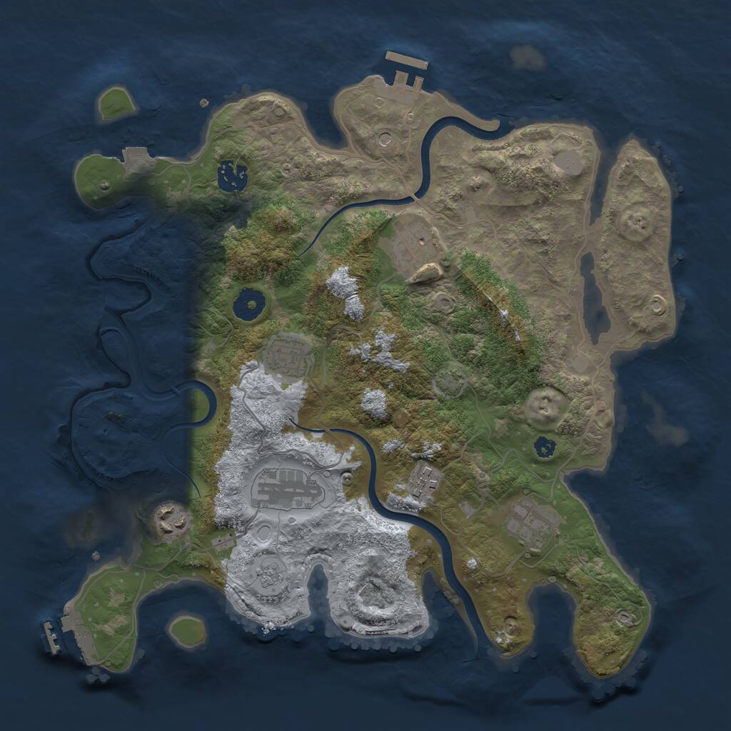 Rust Map: Procedural Map, Size: 3450, Seed: 14299528, 13 Monuments