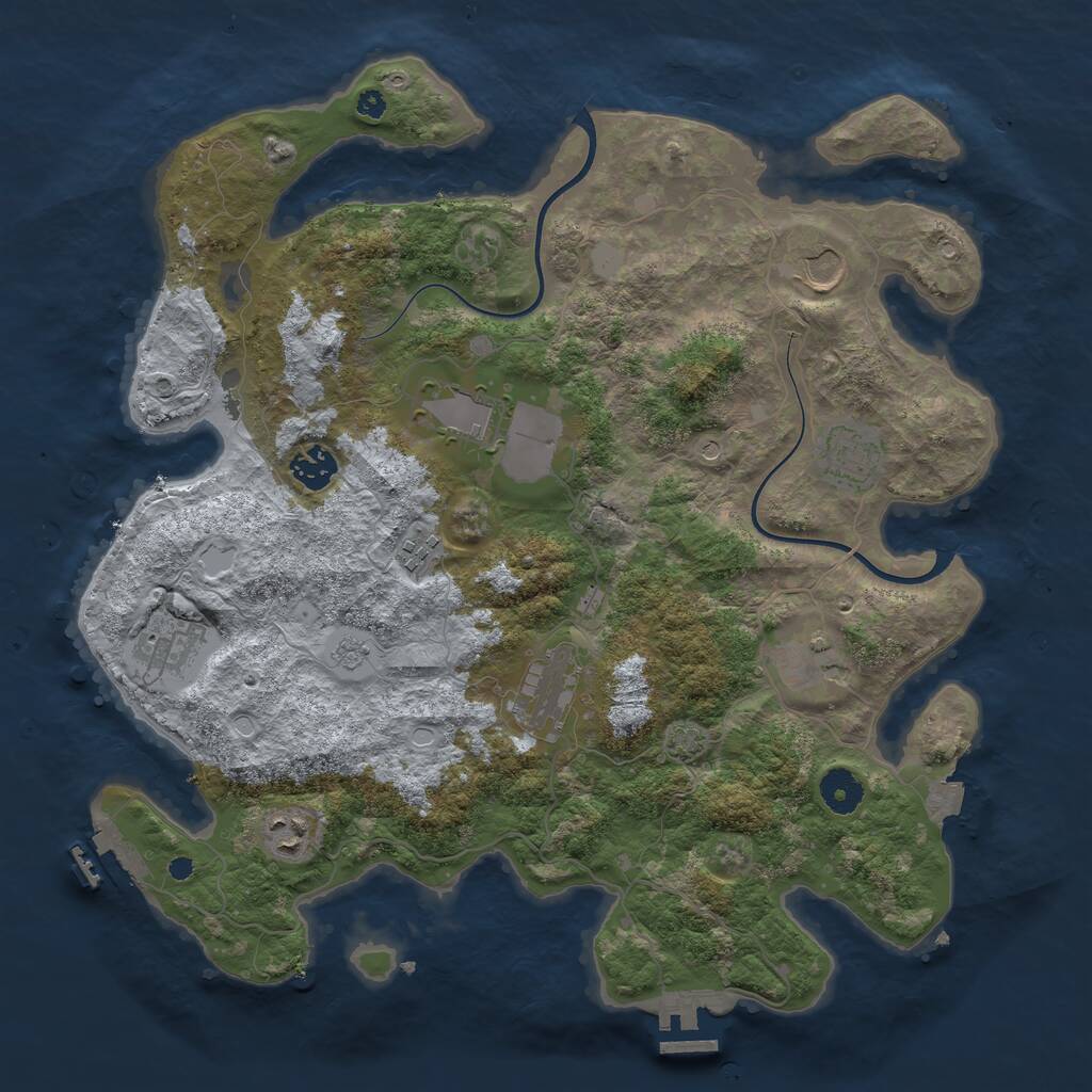 Rust Map: Procedural Map, Size: 3800, Seed: 44375929, 15 Monuments