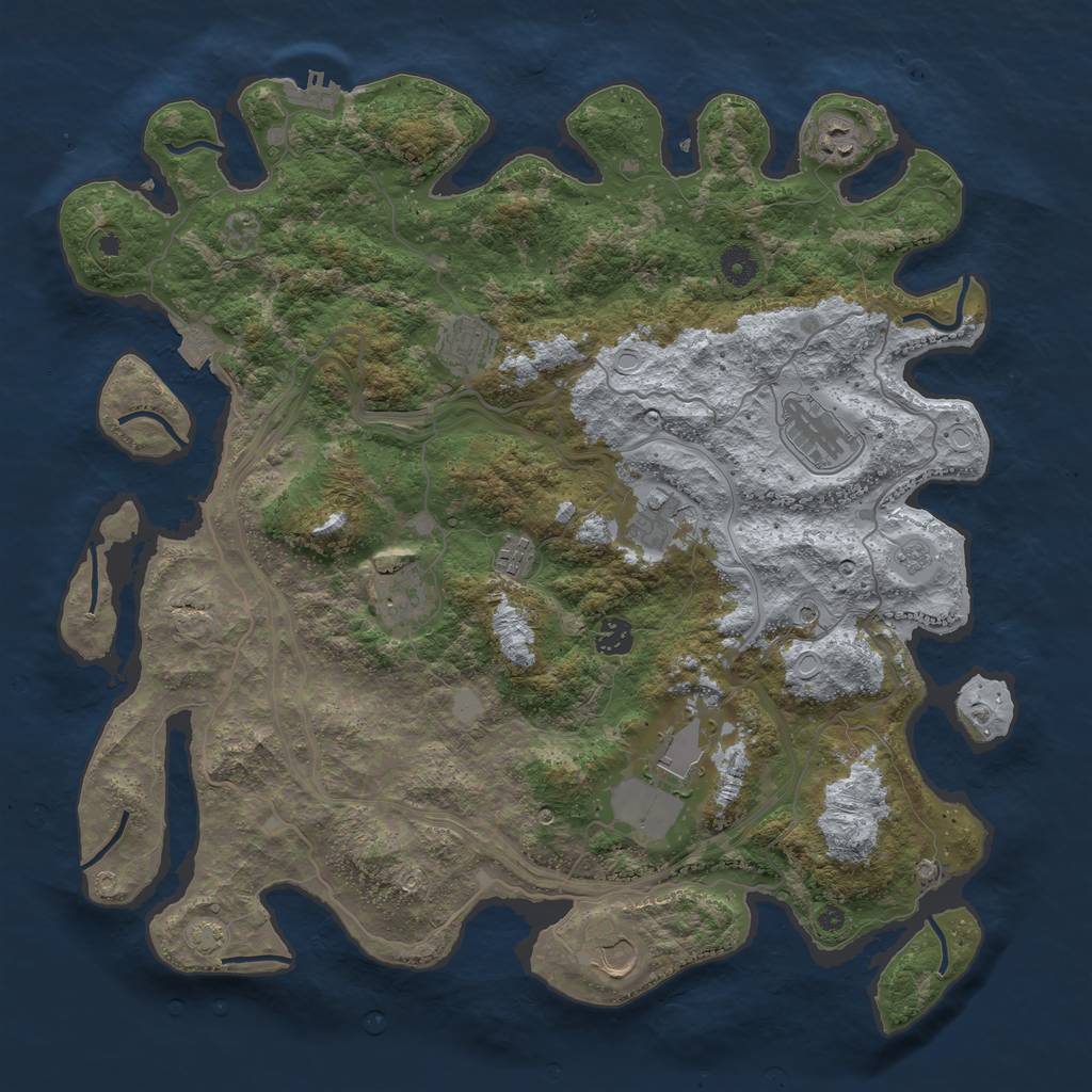 Rust Map: Procedural Map, Size: 4250, Seed: 98425920, 16 Monuments