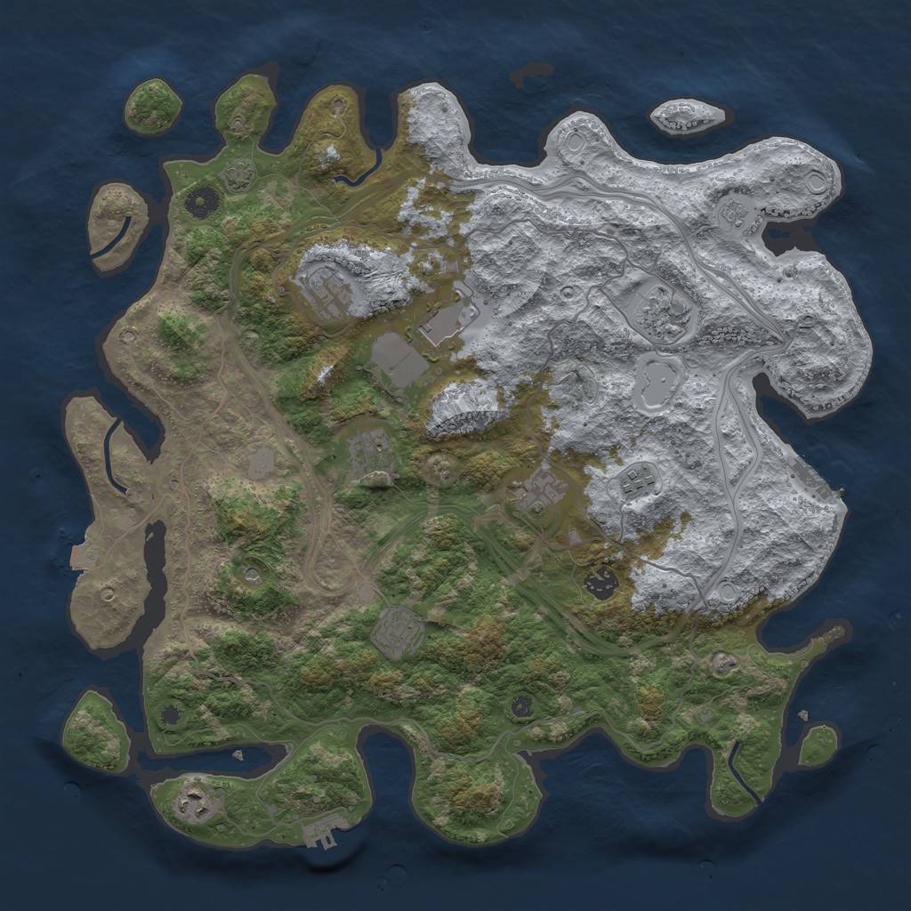 Rust Map: Procedural Map, Size: 4250, Seed: 48982413, 17 Monuments