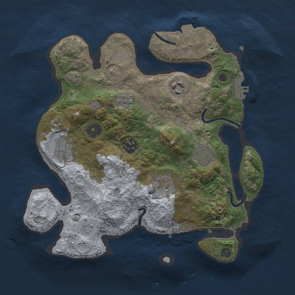Rust Map: Procedural Map, Size: 3000, Seed: 895057825, 13 Monuments