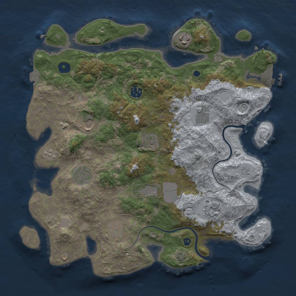 Rust Map: Procedural Map, Size: 3750, Seed: 63186662, 15 Monuments