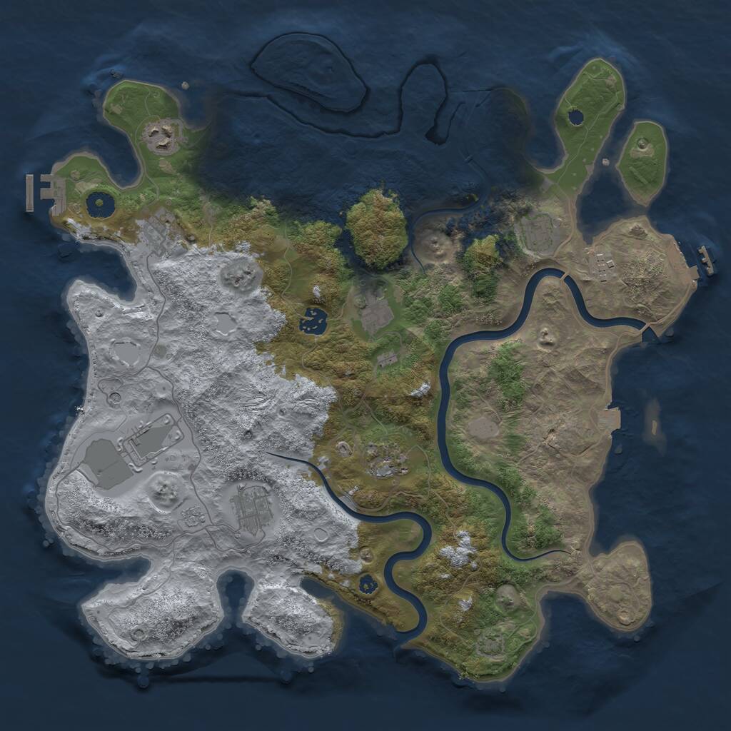 Rust Map: Procedural Map, Size: 3950, Seed: 95982137, 15 Monuments