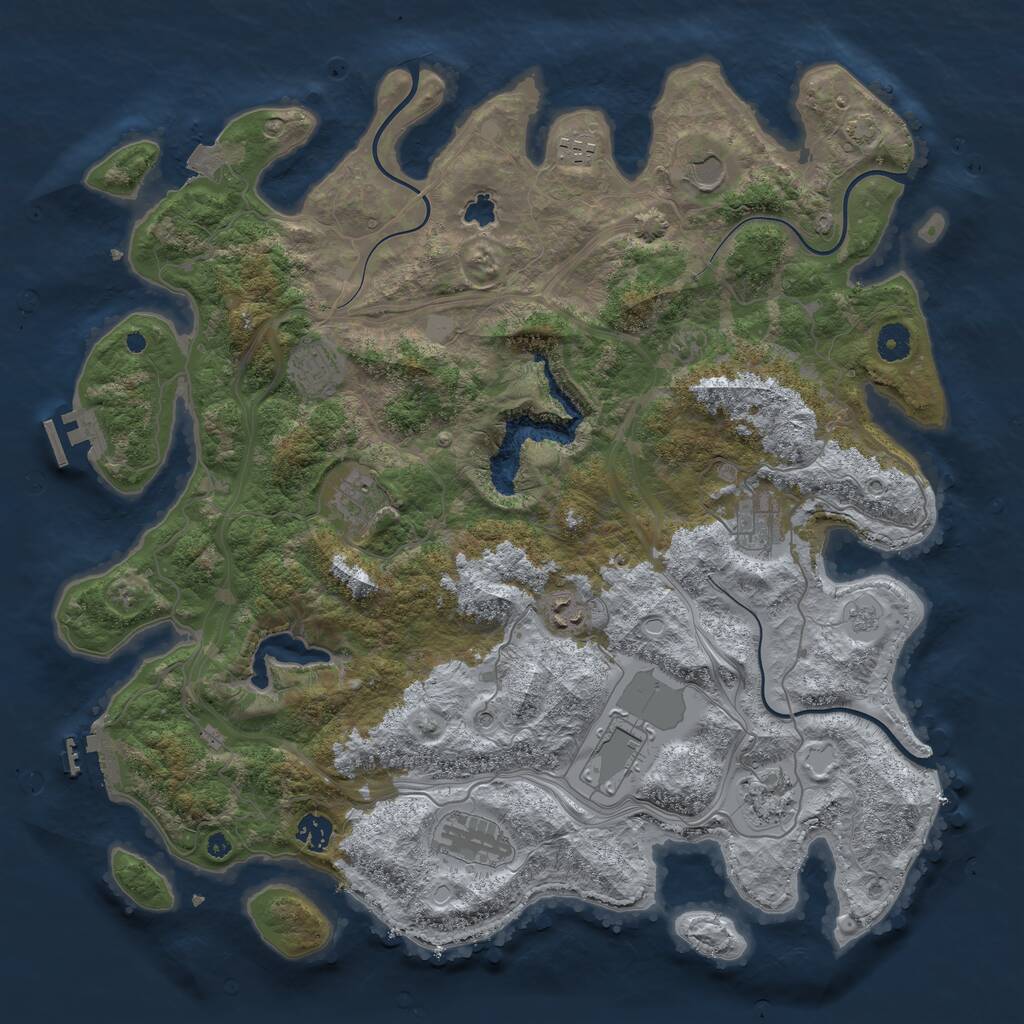Rust Map: Procedural Map, Size: 4250, Seed: 18163971, 16 Monuments