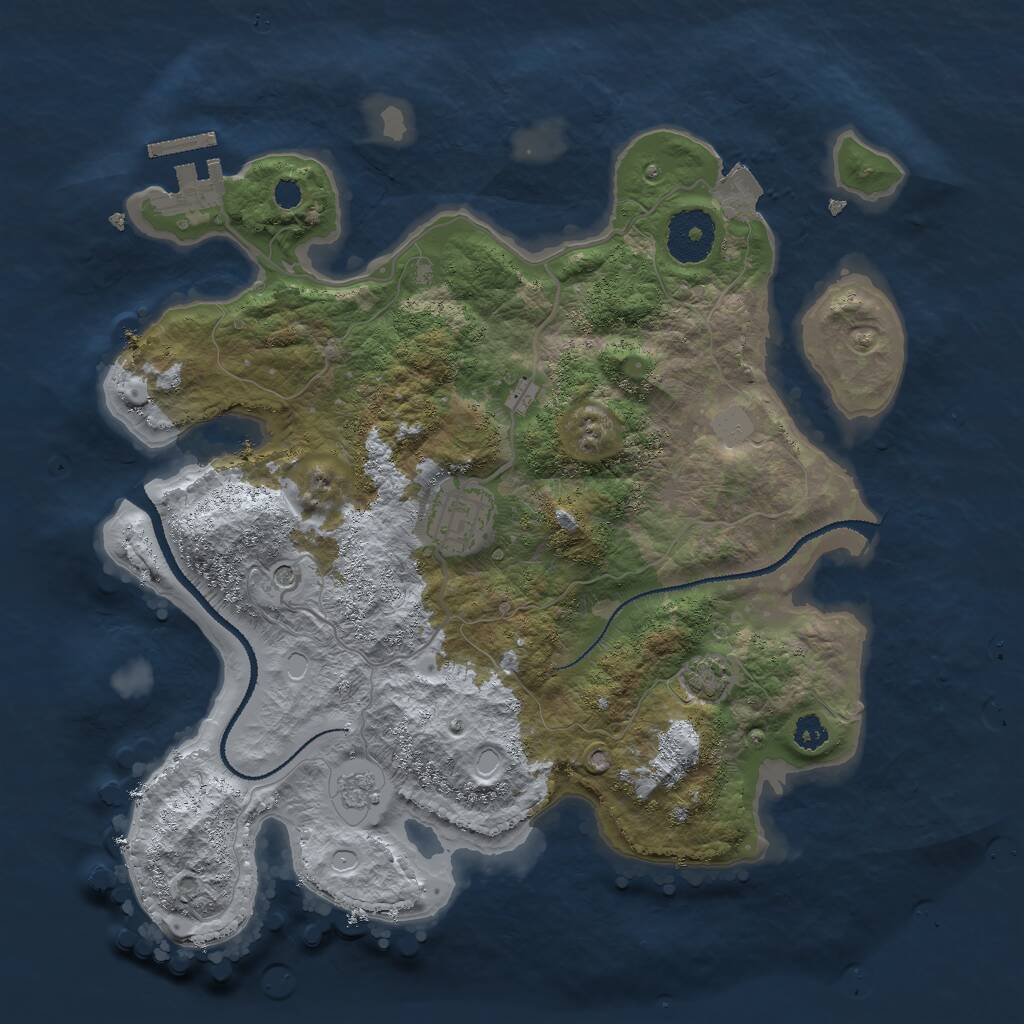 Rust Map: Procedural Map, Size: 3000, Seed: 86828, 6 Monuments