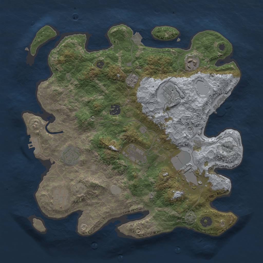 Rust Map: Procedural Map, Size: 3500, Seed: 89853251, 15 Monuments