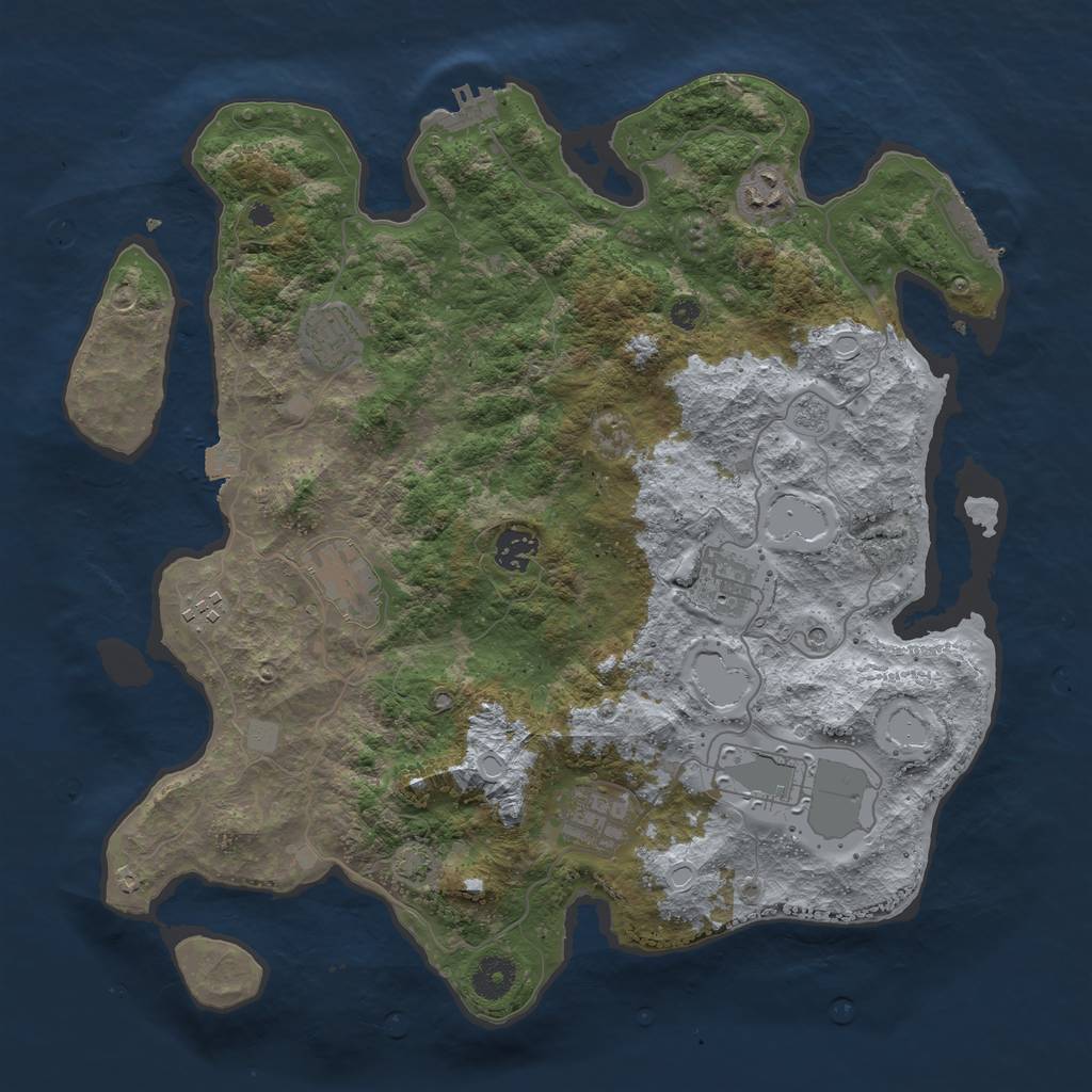 Rust Map: Procedural Map, Size: 3800, Seed: 1956, 16 Monuments