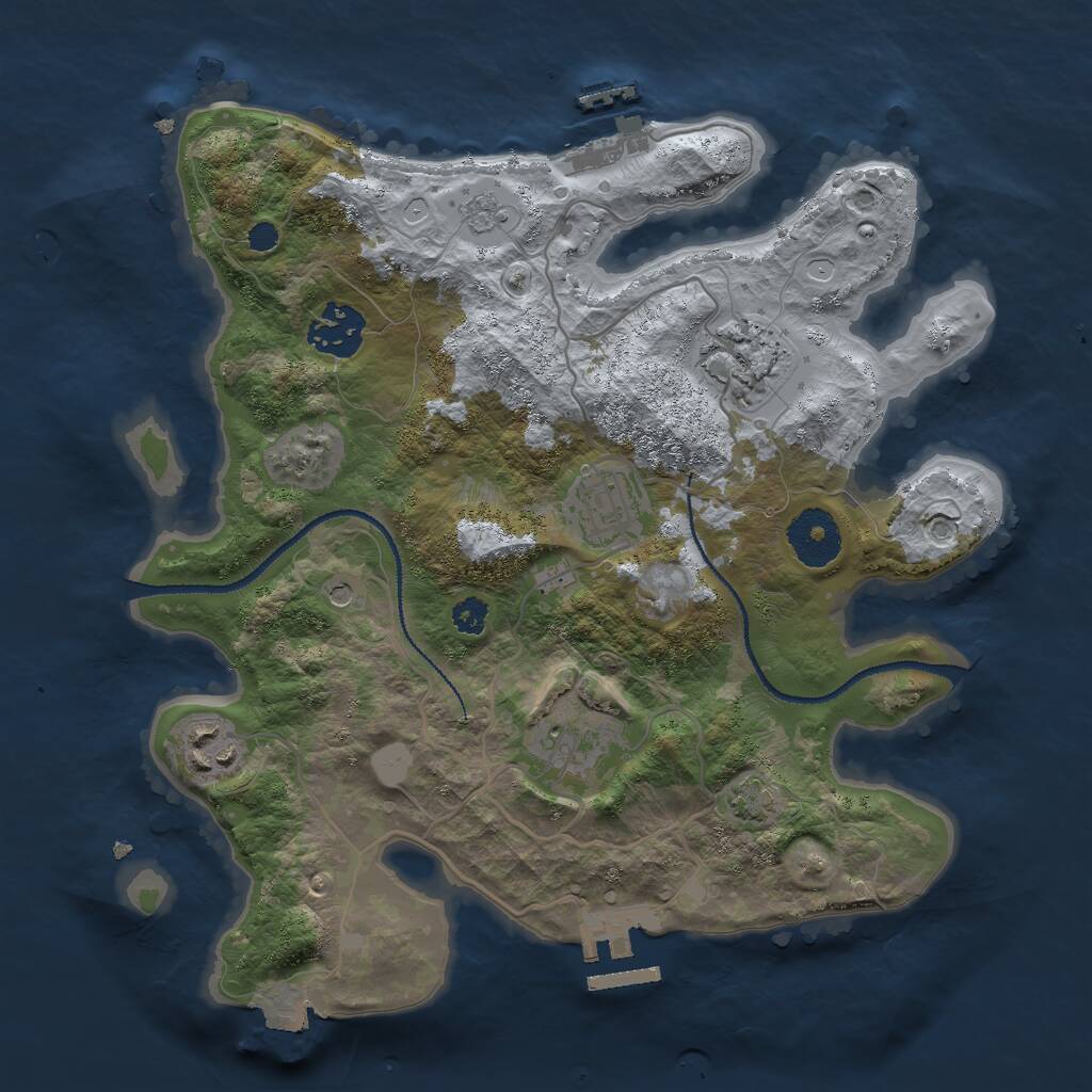 Rust Map: Procedural Map, Size: 3000, Seed: 6159740, 11 Monuments