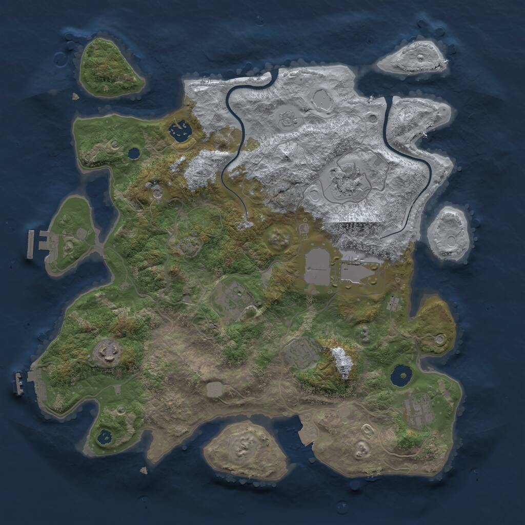 Rust Map: Procedural Map, Size: 3700, Seed: 31040269, 13 Monuments
