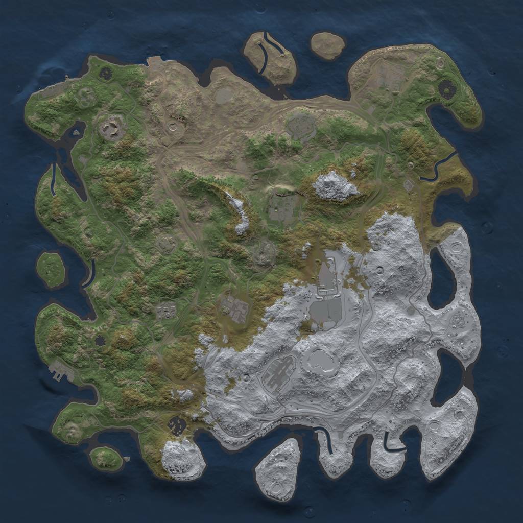 Rust Map: Procedural Map, Size: 4250, Seed: 81592929, 17 Monuments