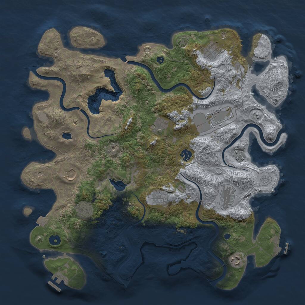 Rust Map: Procedural Map, Size: 4100, Seed: 68437224, 16 Monuments