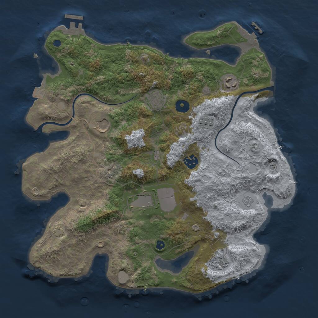 Rust Map: Procedural Map, Size: 3500, Seed: 330412017, 13 Monuments