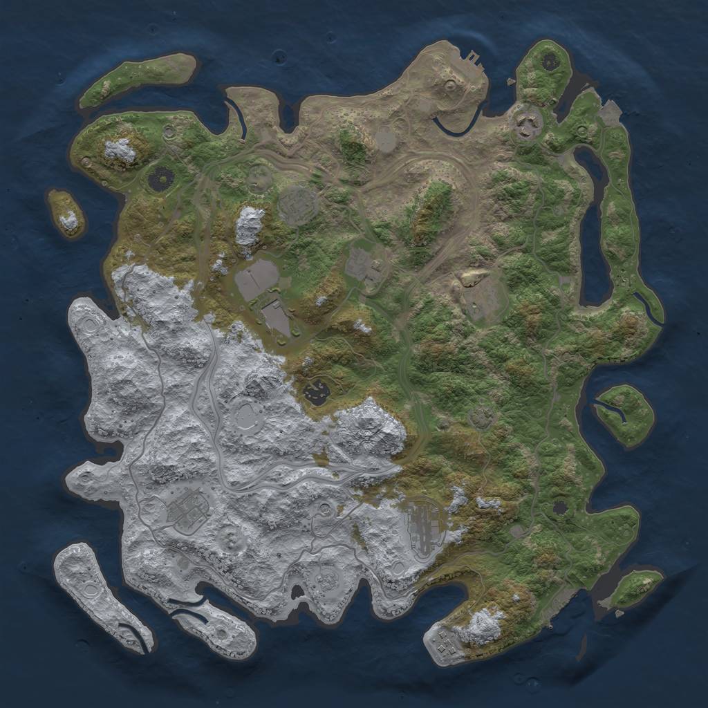 Rust Map: Procedural Map, Size: 4250, Seed: 61674885, 17 Monuments